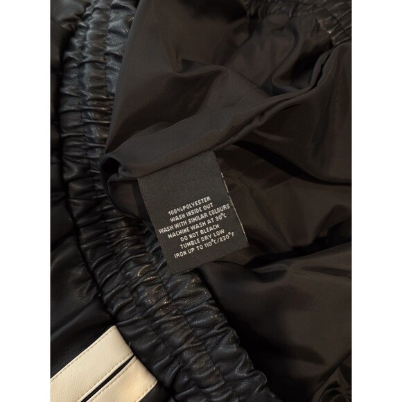 Vale State Mens Track Pants Black Leather Straight Streetwear Large - Picture 11 of 12